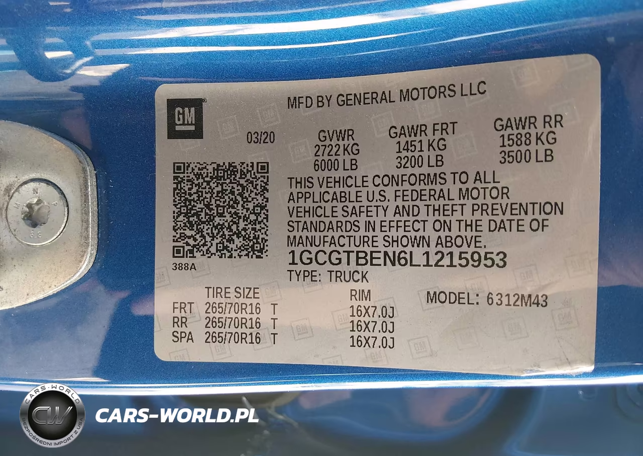 2020 Chevrolet Colorado 4Wd Short Box Wt VIN:1GCGTBEN6L1215953 - 9