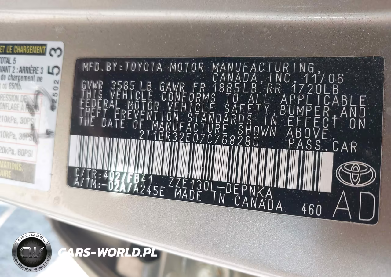 2007 Toyota Corolla Le VIN:2T1BR32E07C768280 - 9