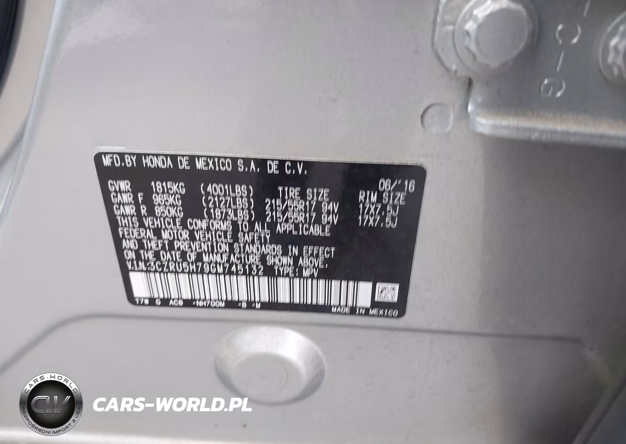 2016 Honda Hr-V Ex-L VIN:3CZRU5H79GM745132 - 9