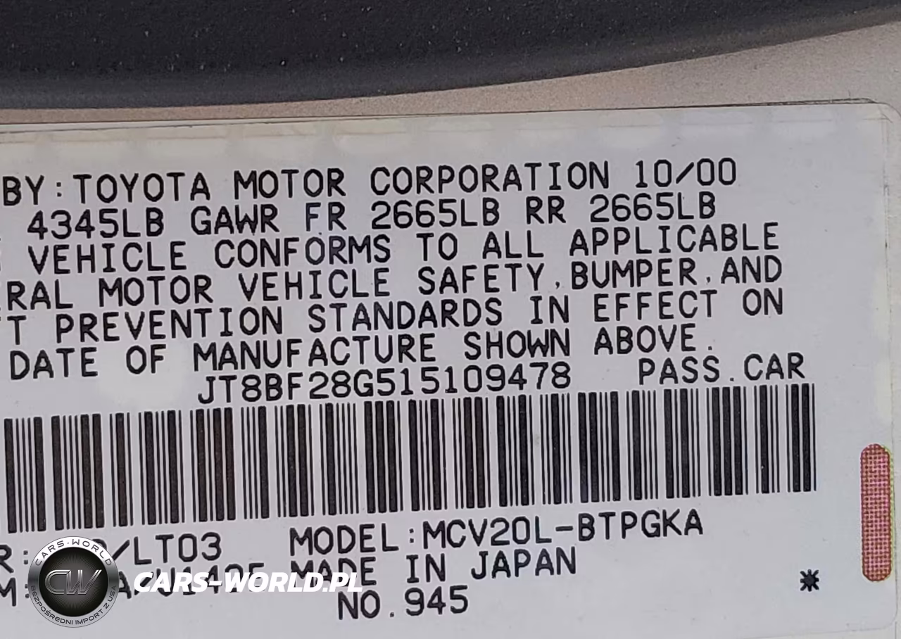 2001 Lexus Es 300 VIN:JT8BF28G515109478 - 9