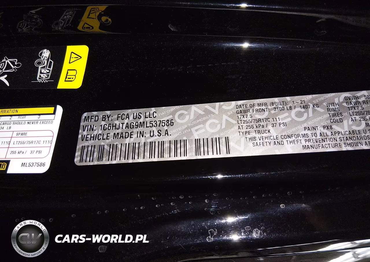 2021 Jeep Gladiator Willys Sport 4X4 VIN:1C6HJTAG9ML537586 - 9