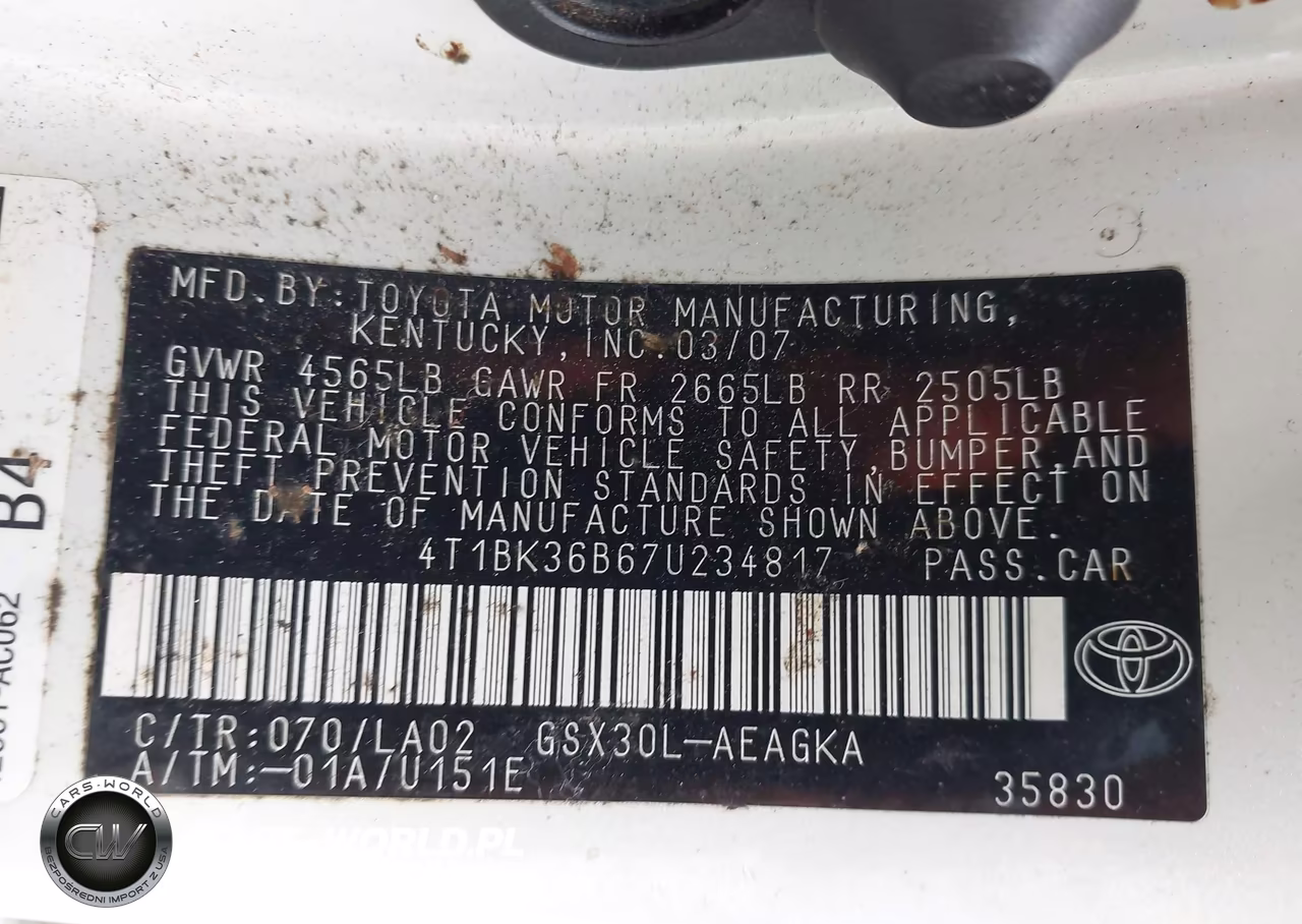 2007 Toyota Avalon Xls VIN:4T1BK36B67U234817 - 9