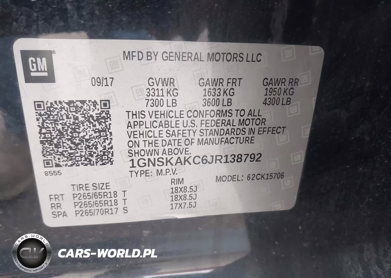 2018 Chevrolet Tahoe Ls VIN:1GNSKAKC6JR138792 - 9