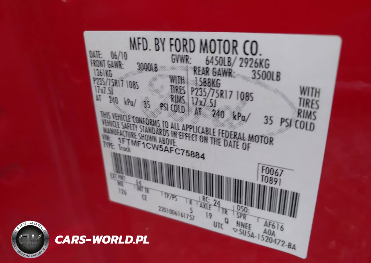 2010 Ford F-150 Stx-Xl-Xlt VIN:1FTMF1CW5AFC75884 - 9