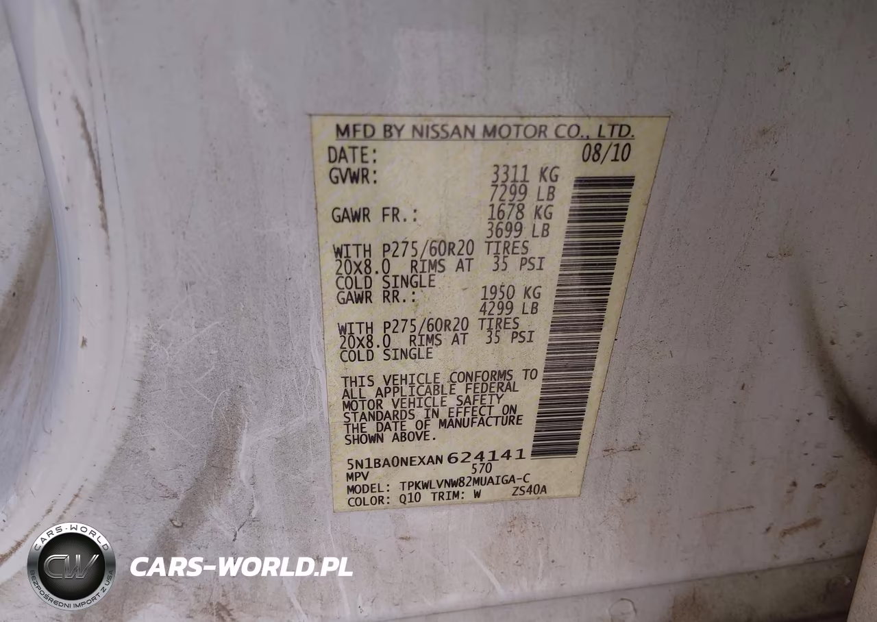 2010 Nissan Armada Platinum VIN:5N1BA0NEXAN624141 - 9