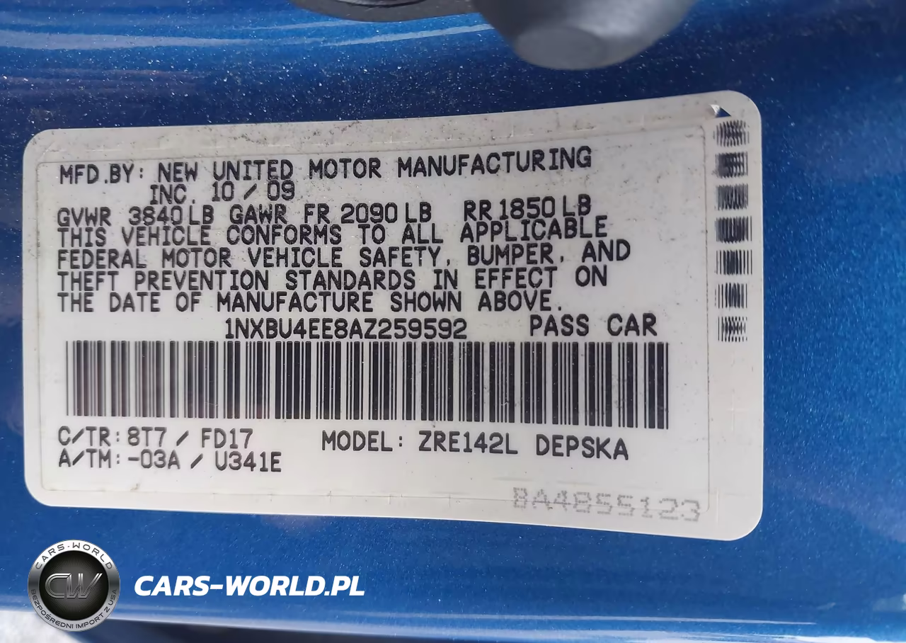 2010 Toyota Corolla S VIN:1NXBU4EE8AZ259592 - 9