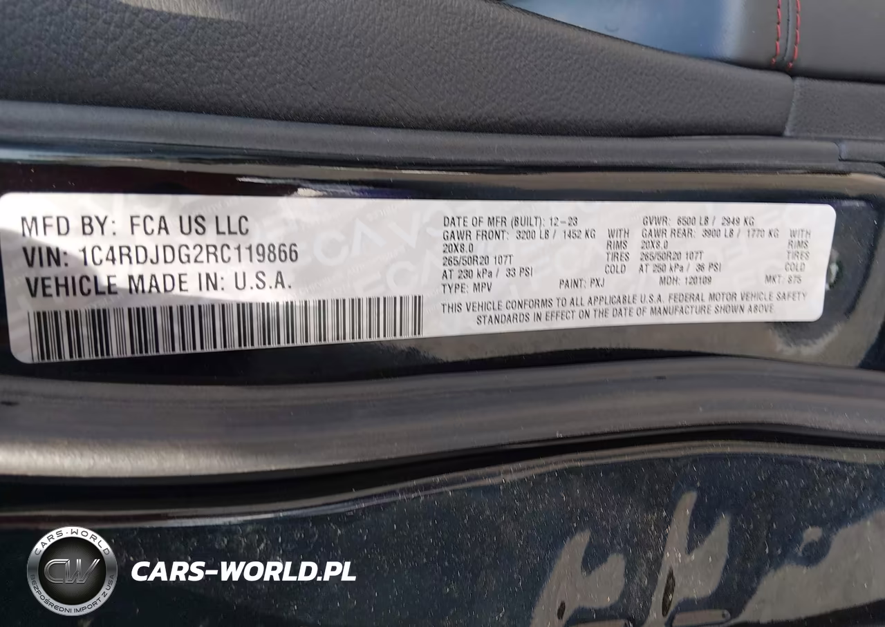 2024 Dodge Durango Gt Plus Awd VIN:1C4RDJDG2RC119866 - 9