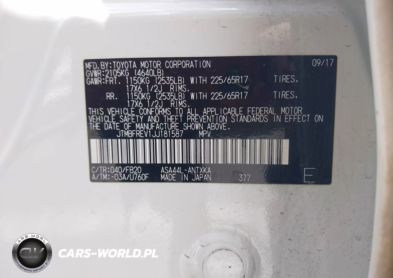 2018 Toyota Rav4 Le VIN:JTMBFREV1JJ181587 - 9