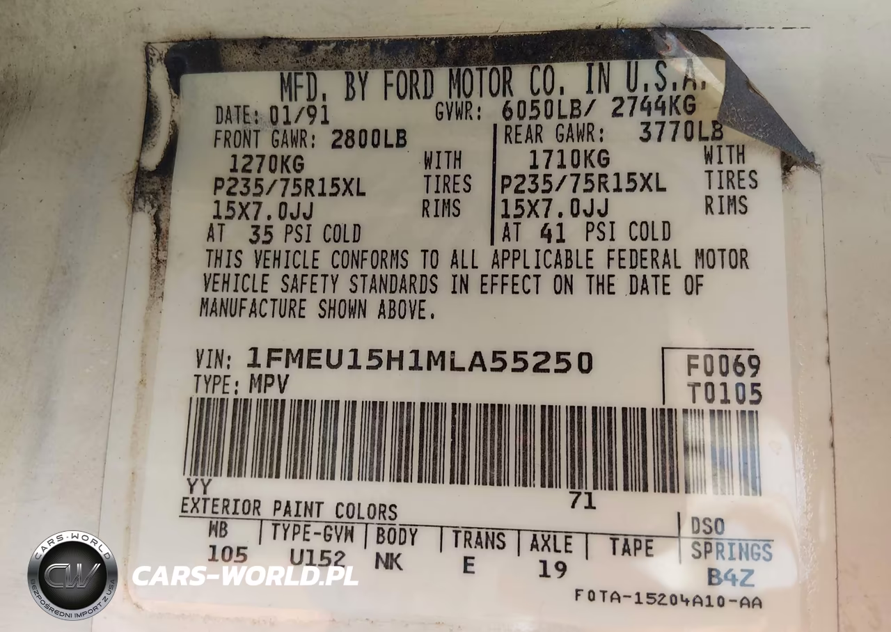 1991 Ford Bronco U100 VIN:1FMEU15H1MLA55250 - 9