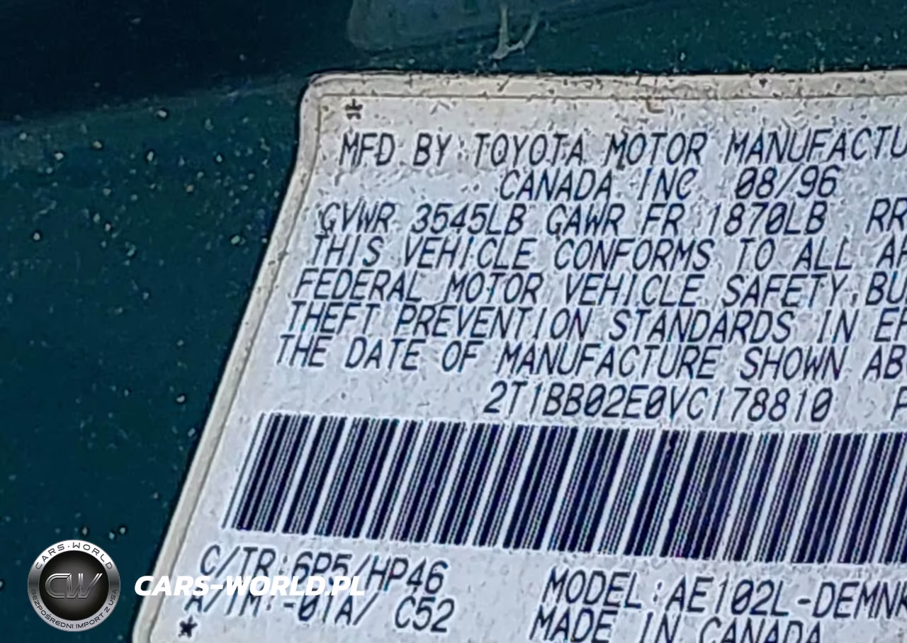 1997 Toyota Corolla Dx VIN:2T1BB02E0VC178810 - 9