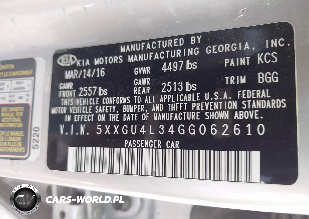 2016 Kia Optima Ex VIN:5XXGU4L34GG062610 - 9