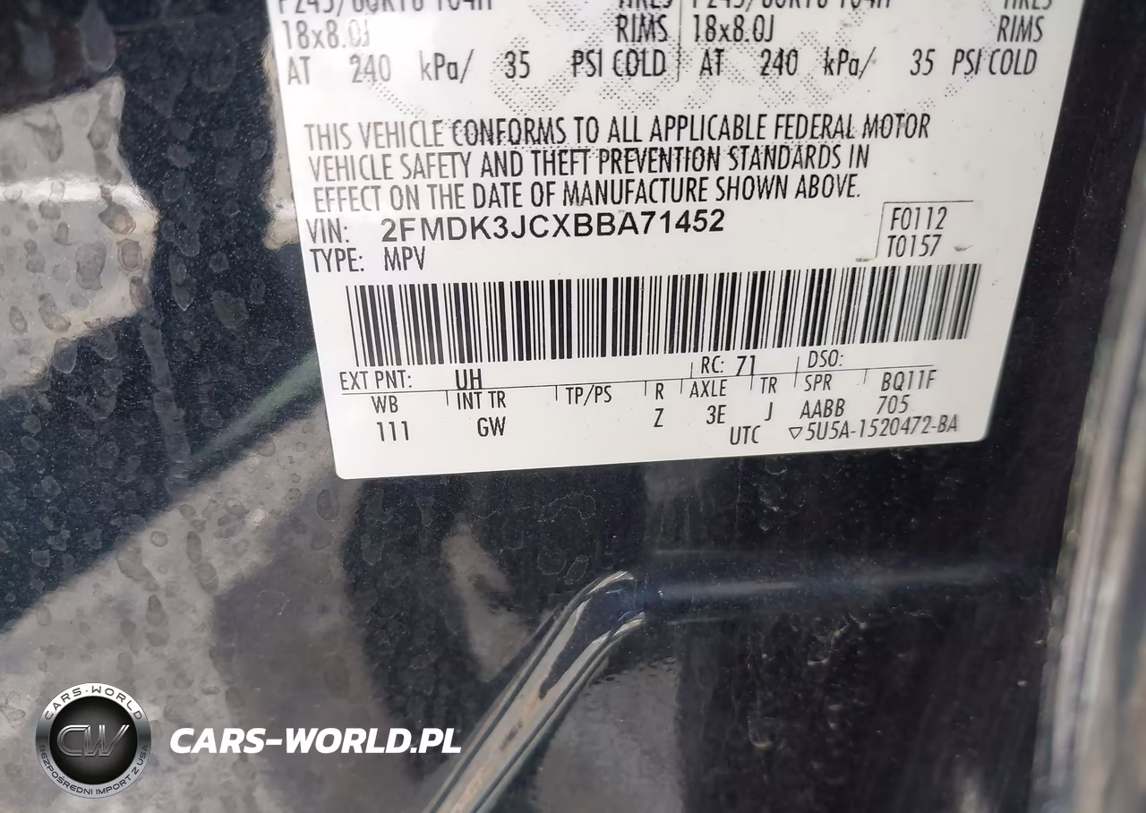2011 Ford Edge Sel VIN:2FMDK3JCXBBA71452 - 9