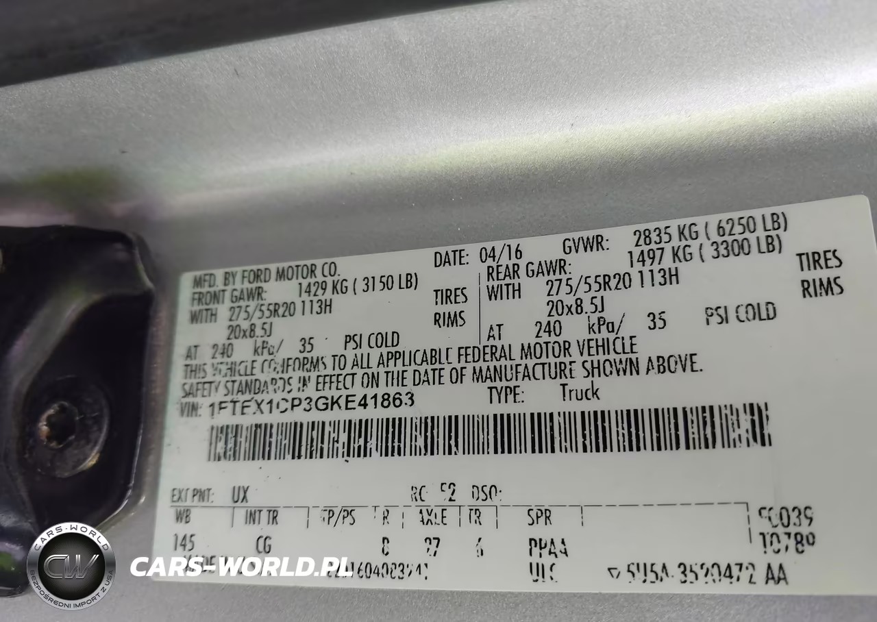 2016 Ford F-150 Xl VIN:1FTEX1CP3GKE41863 - 9