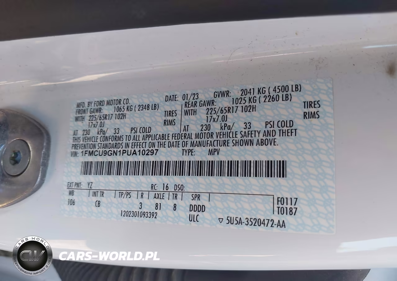 2023 Ford Escape Active VIN:1FMCU9GN1PUA10297 - 9