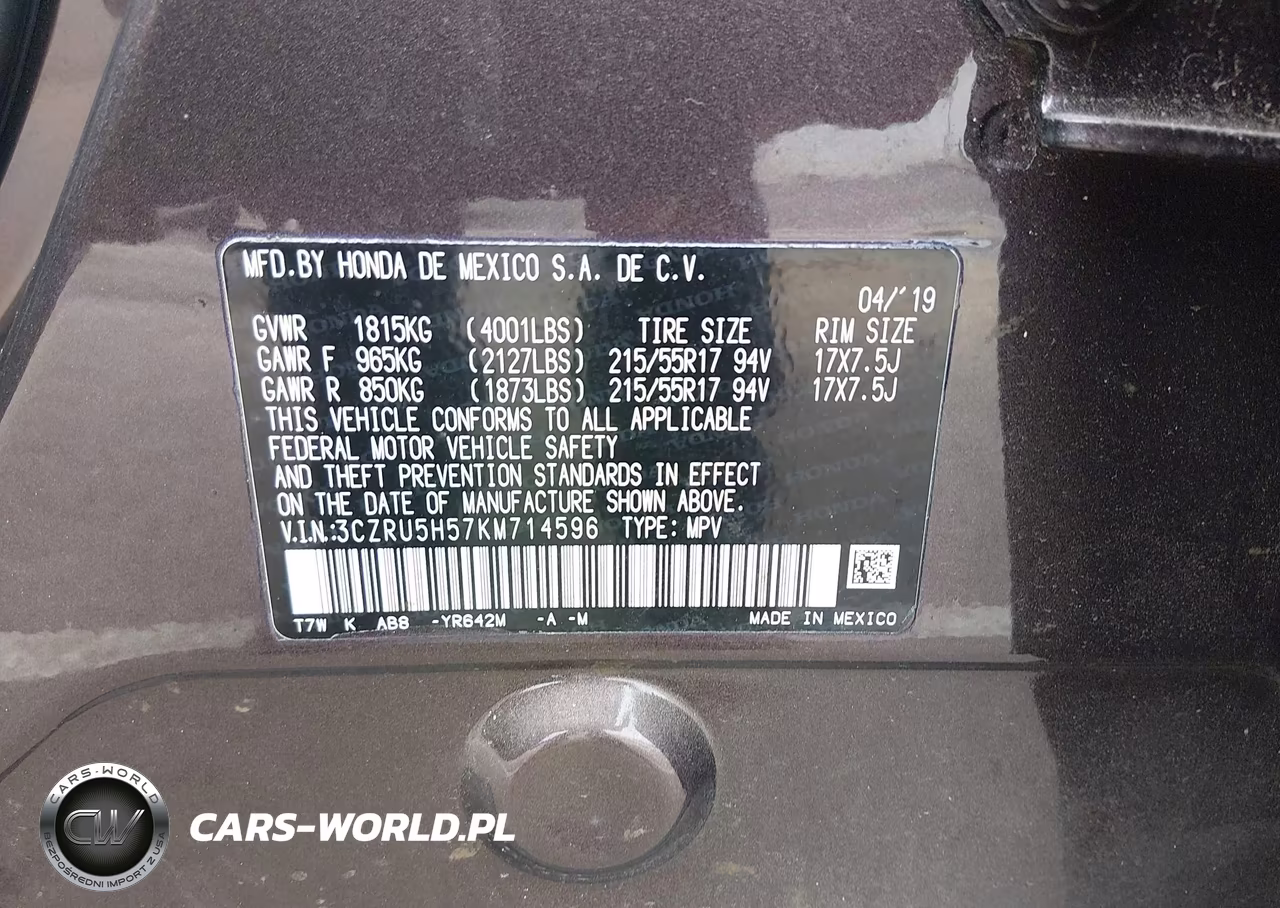 2019 Honda Hr-V Ex VIN:3CZRU5H57KM714596 - 9