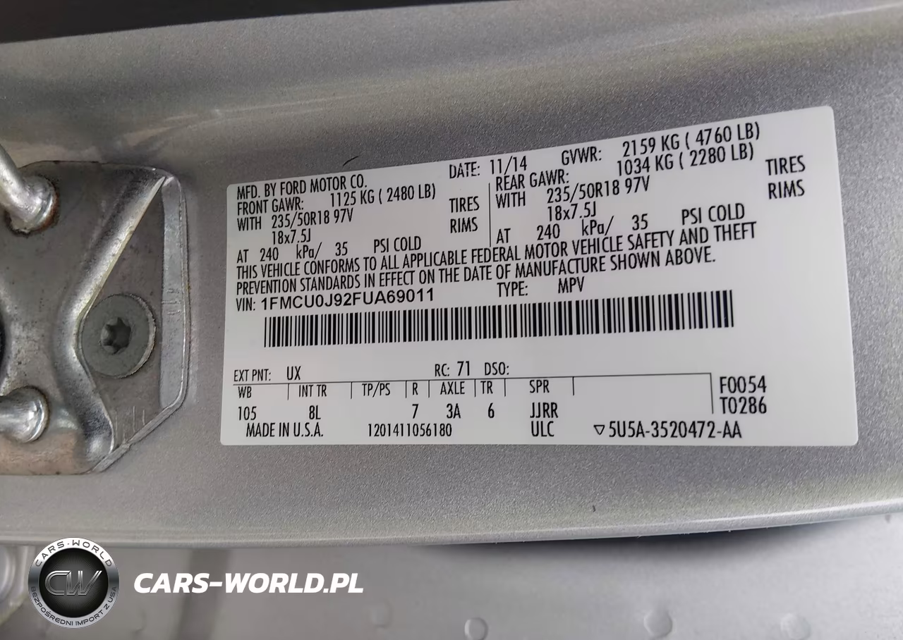 2015 Ford Escape Titanium VIN:1FMCU0J92FUA69011 - 9