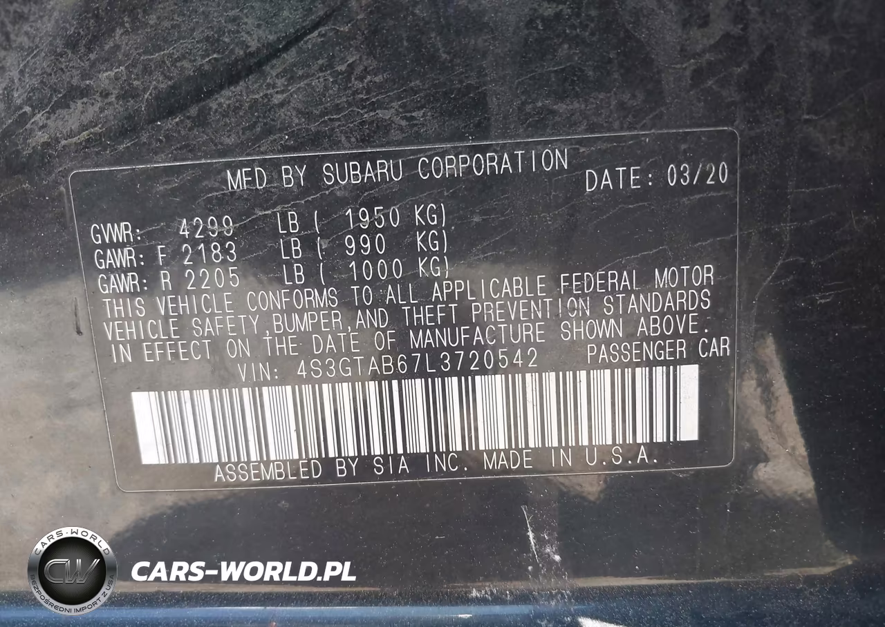 2020 Subaru Impreza 5-Door VIN:4S3GTAB67L3720542 - 9