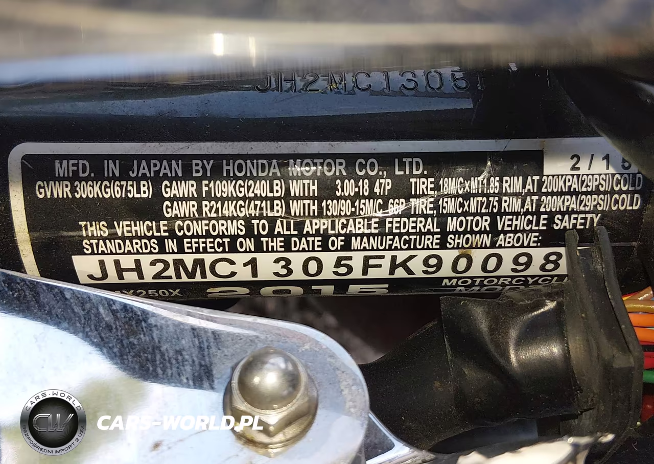 2015 Honda Cmx250 C VIN:JH2MC1305FK900987 - 10