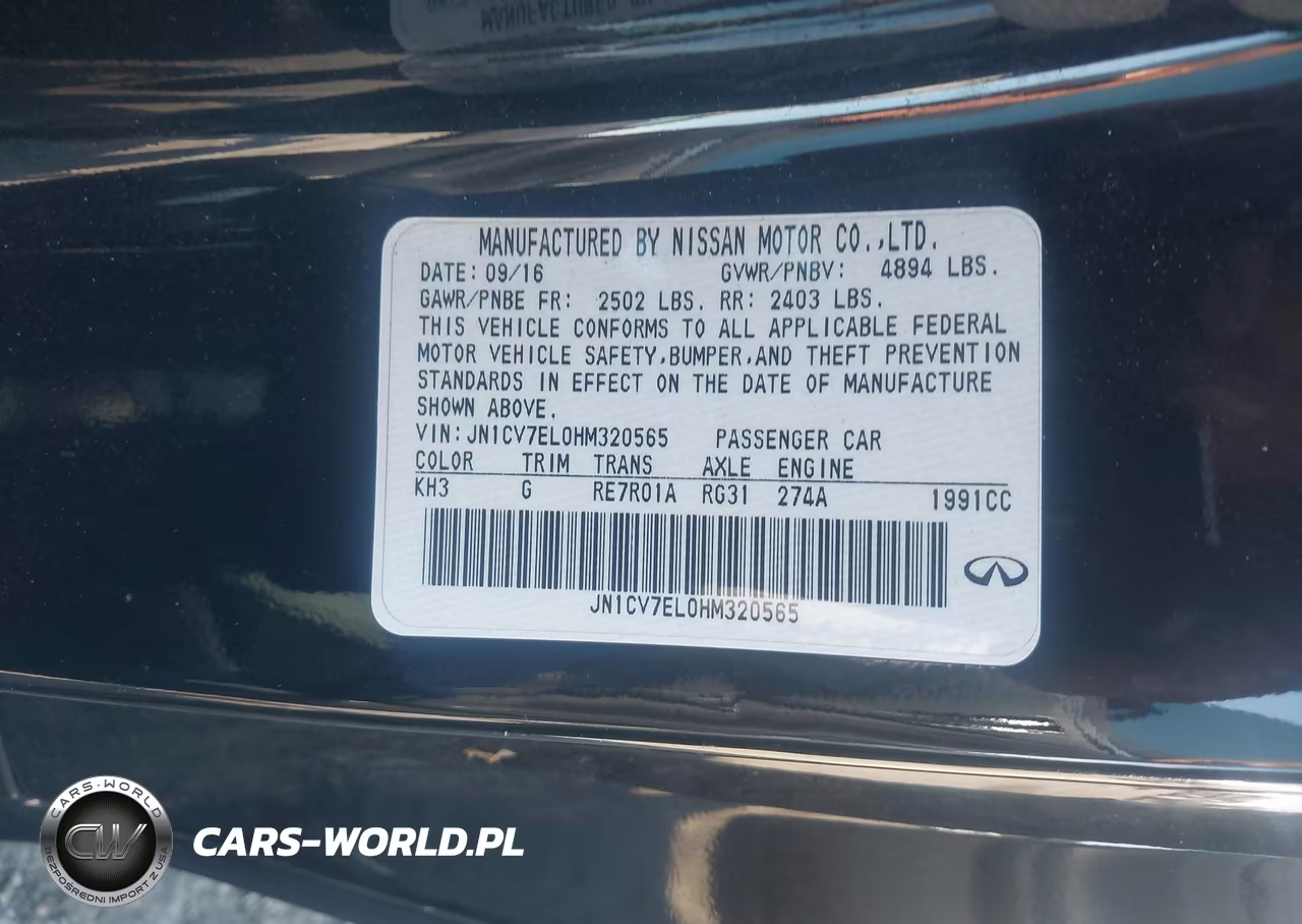 2017 Infiniti Q60 2.0T VIN:JN1CV7EL0HM320565 - 9