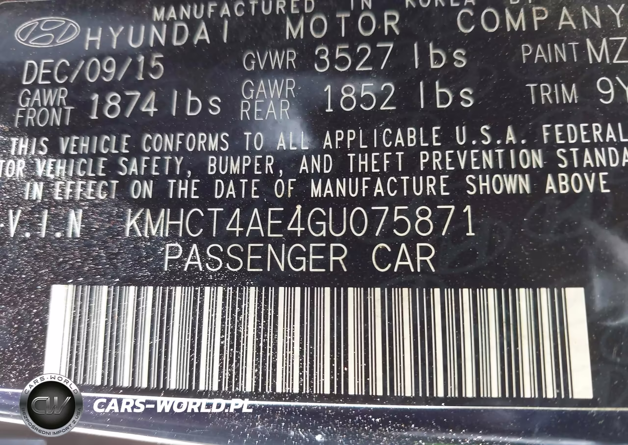 2016 Hyundai Accent Se VIN:KMHCT4AE4GU075871 - 9