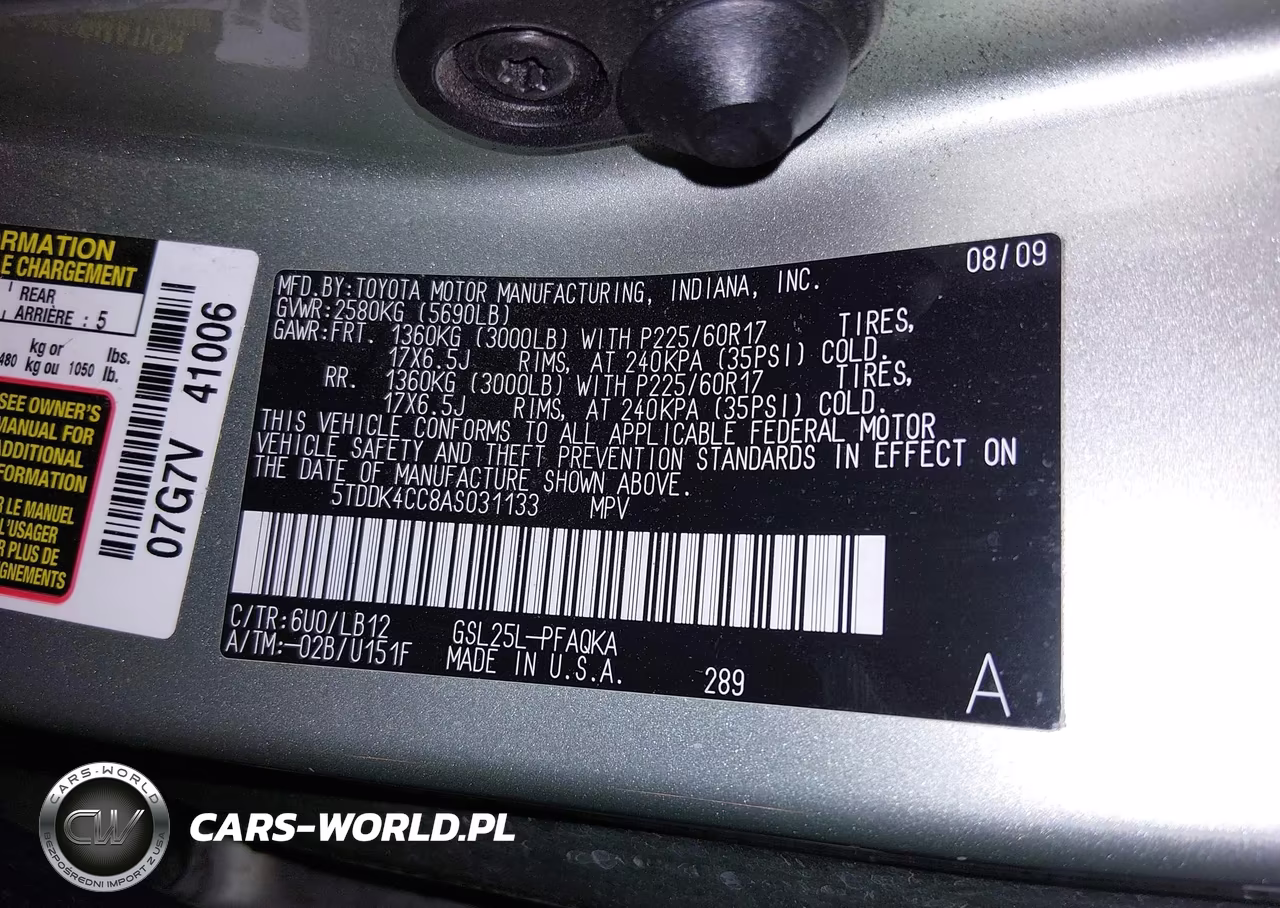 2010 Toyota Sienna Limited-Xle VIN:5TDDK4CC8AS031133 - 9