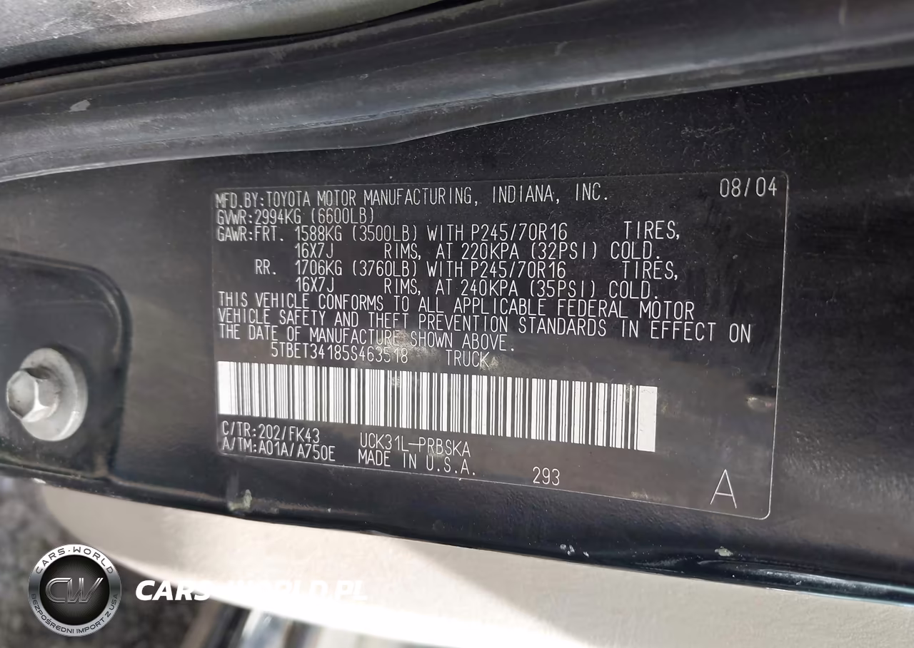 2005 Toyota Tundra Sr5 V8 VIN:5TBET34185S463518 - 9