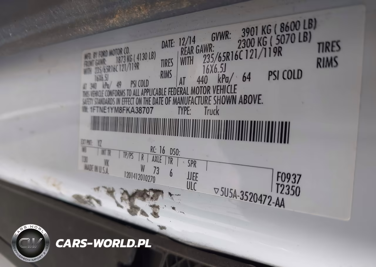2015 Ford Transit-150 VIN:1FTNE1YM8FKA38707 - 9
