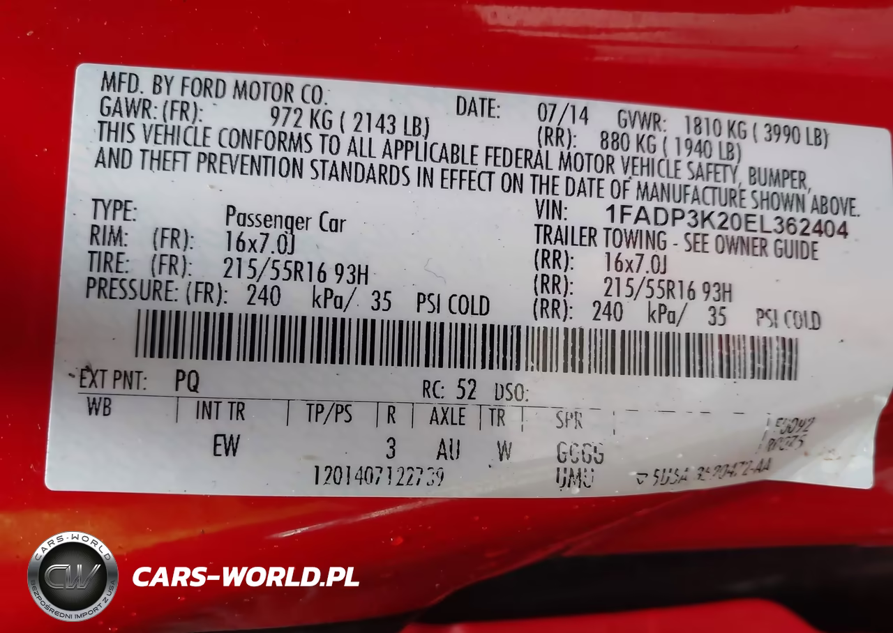 2014 Ford Focus Se VIN:1FADP3K20EL362404 - 9