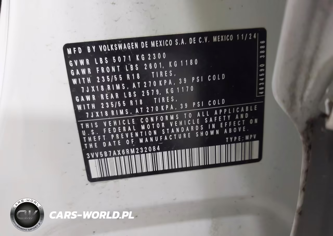 2024 Volkswagen Tiguan 2.0T Wolfsburg Edition VIN:3VV5B7AX6RM232084 - 9