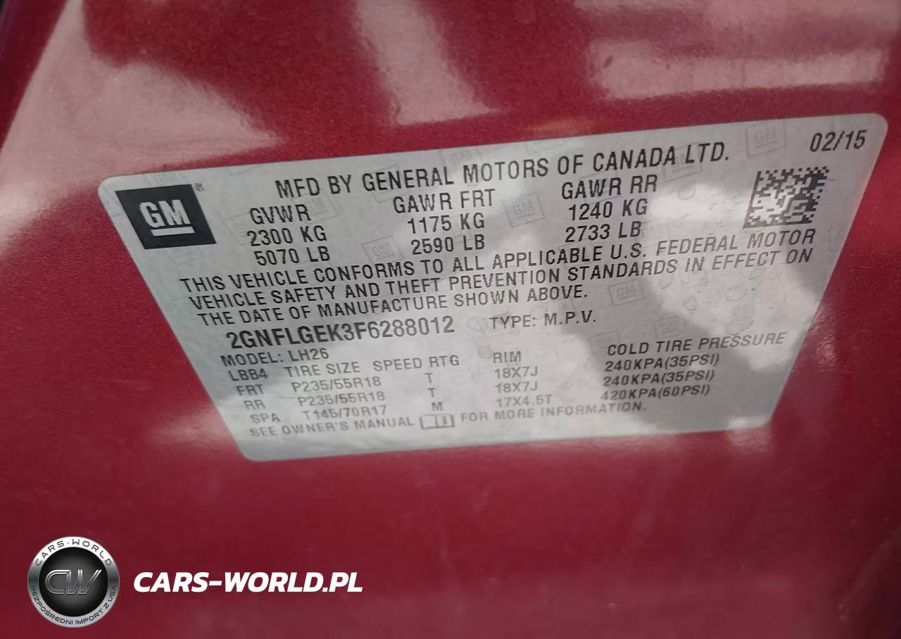 2015 Chevrolet Equinox 2Lt VIN:2GNFLGEK3F6288012 - 9