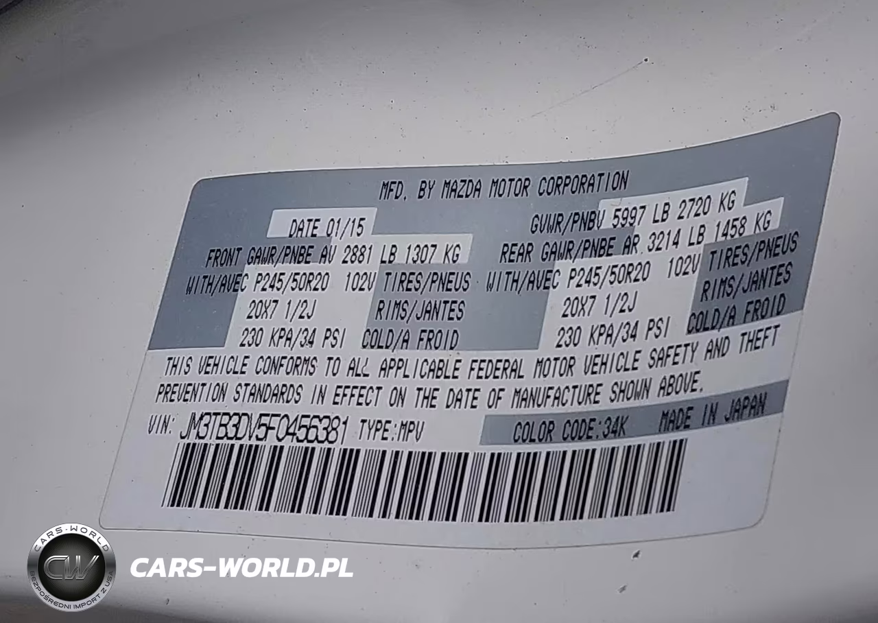 2015 Mazda Cx-9 Grand Touring VIN:JM3TB3DV5F0456381 - 9