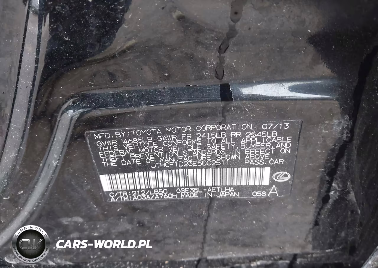 2014 Lexus Is 250 VIN:JTHCF1D23E5002511 - 9