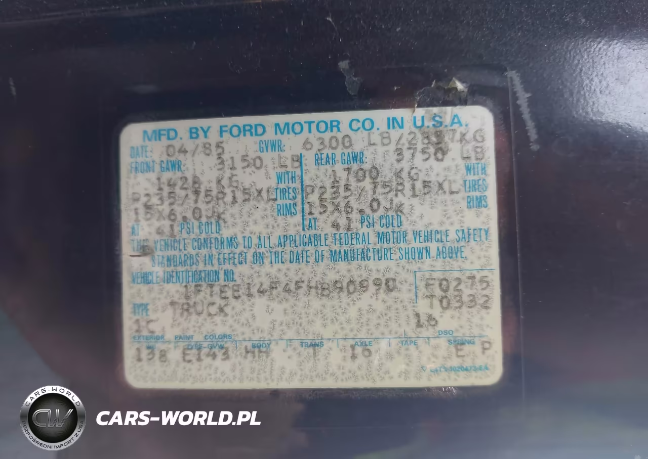 1985 Ford Econoline E150 Van VIN:1FTEE14F4FHB90990 - 9