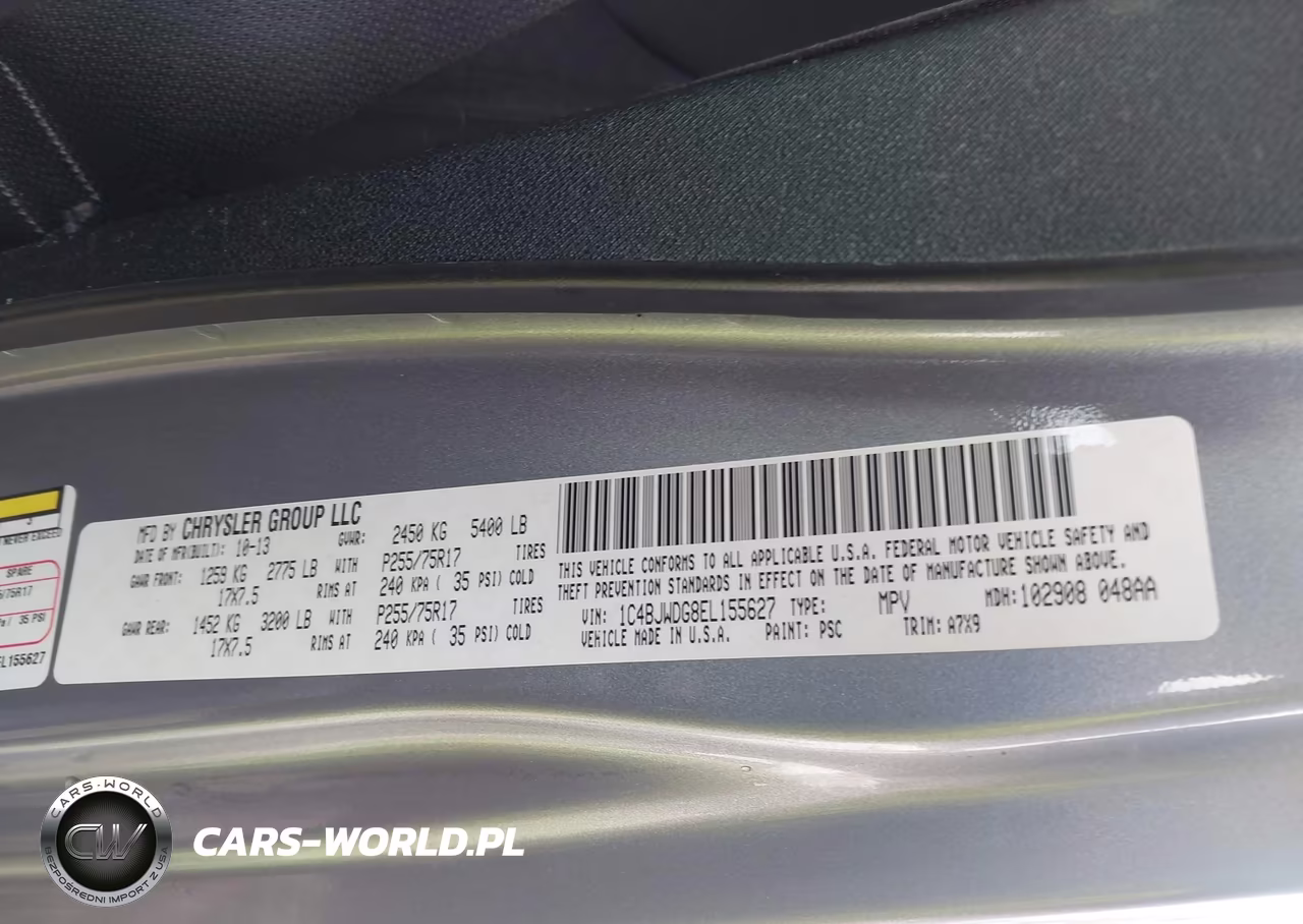 2014 Jeep Wrangler Unlimited Sport VIN:1C4BJWDG8EL155627 - 9