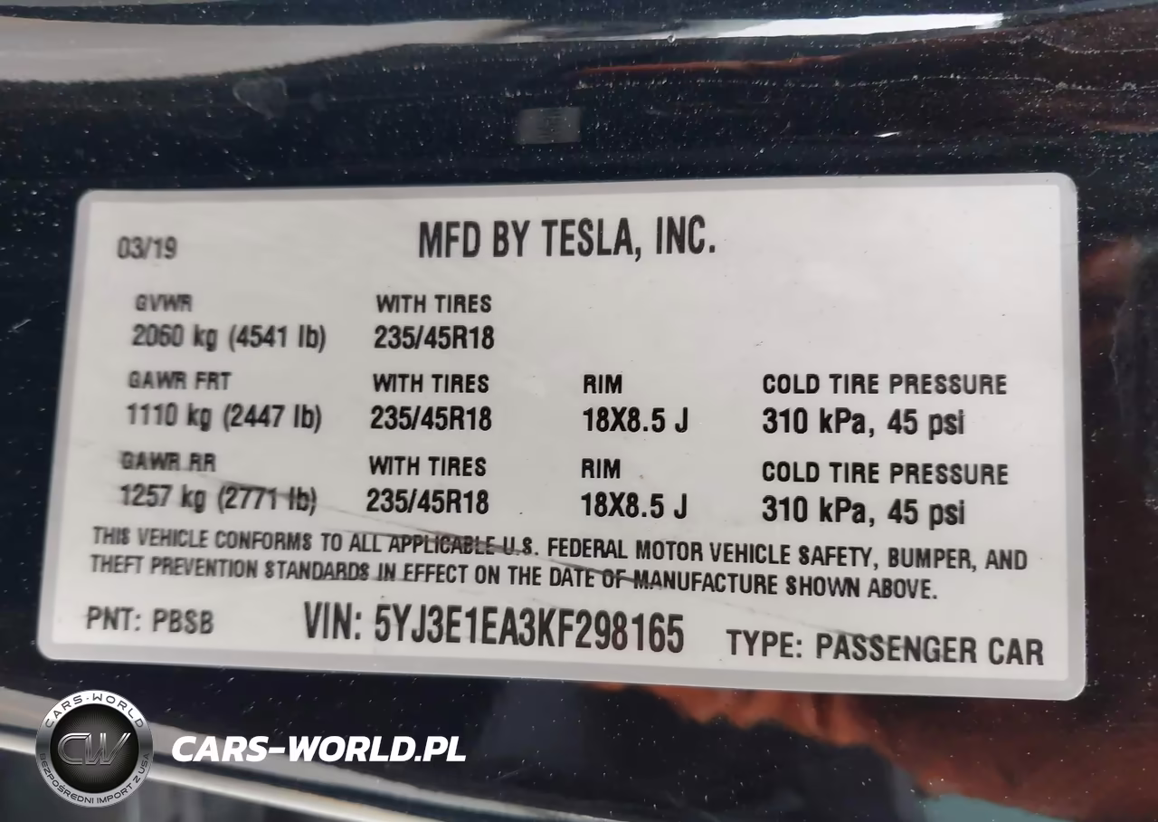 2019 Tesla Model 3 Long Range-Mid Range-Standard Range-Standard Range Plus VIN:5YJ3E1EA3KF298165 - 9