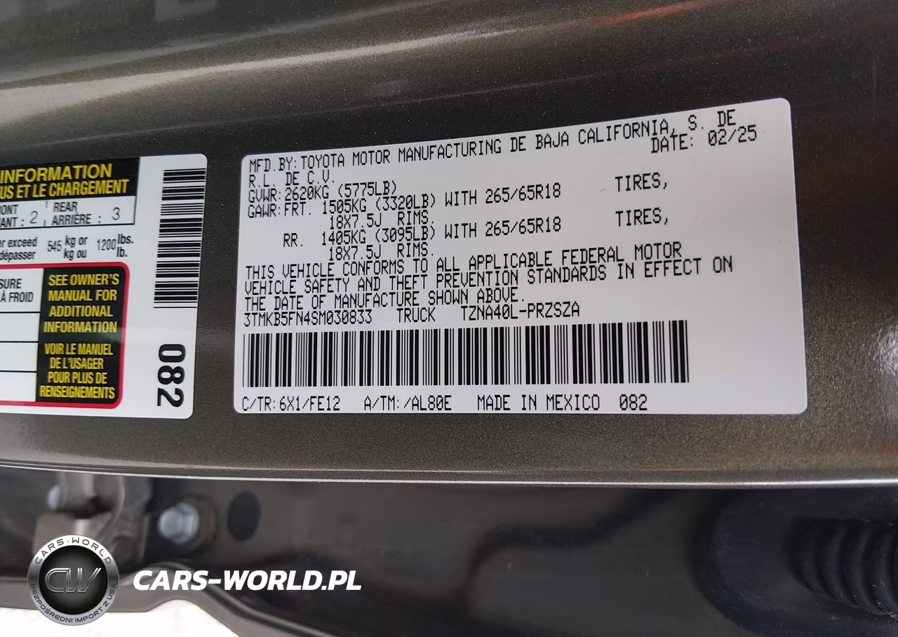 2025 Toyota Tacoma Trd Sport VIN:3TMKB5FN4SM030833 - 9