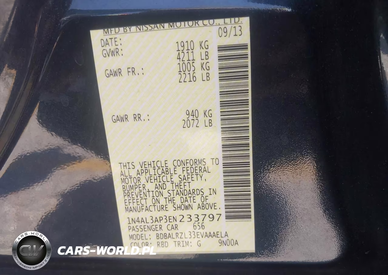 2014 Nissan Altima 2.5 S VIN:1N4AL3AP3EN233797 - 9