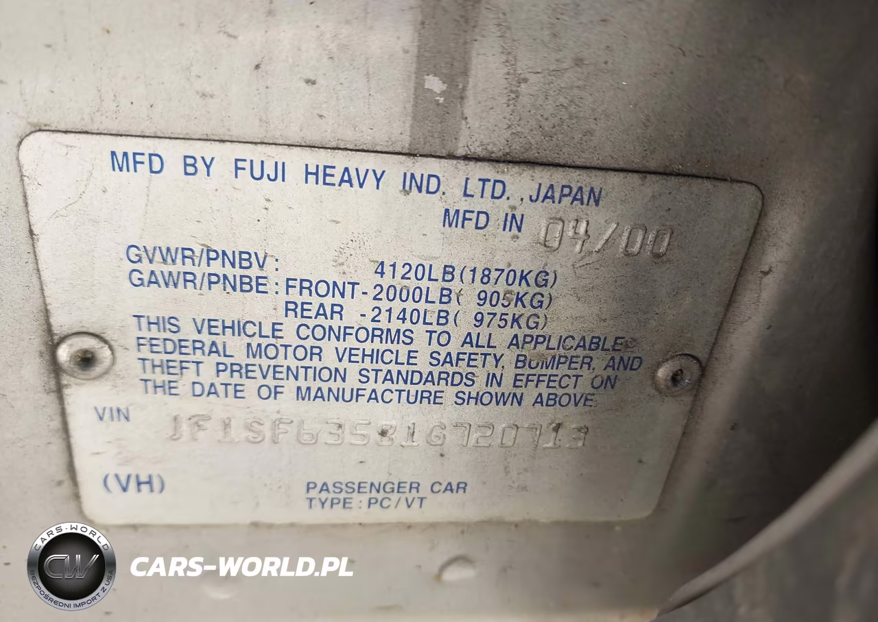 2001 Subaru Forester L VIN:JF1SF63581G720713 - 9