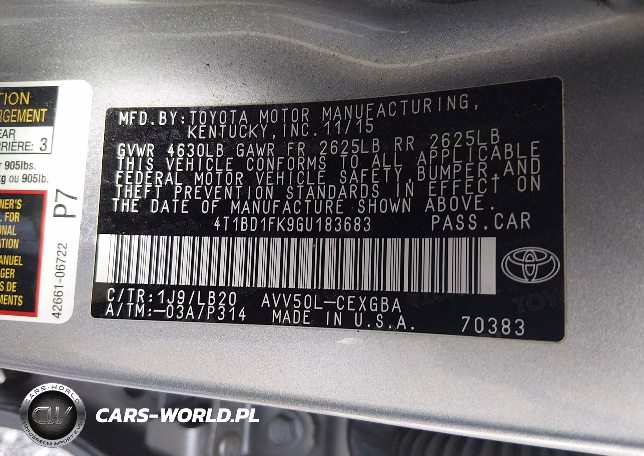2016 Toyota Camry Hybrid Le-Se-Xle VIN:4T1BD1FK9GU183683 - 9