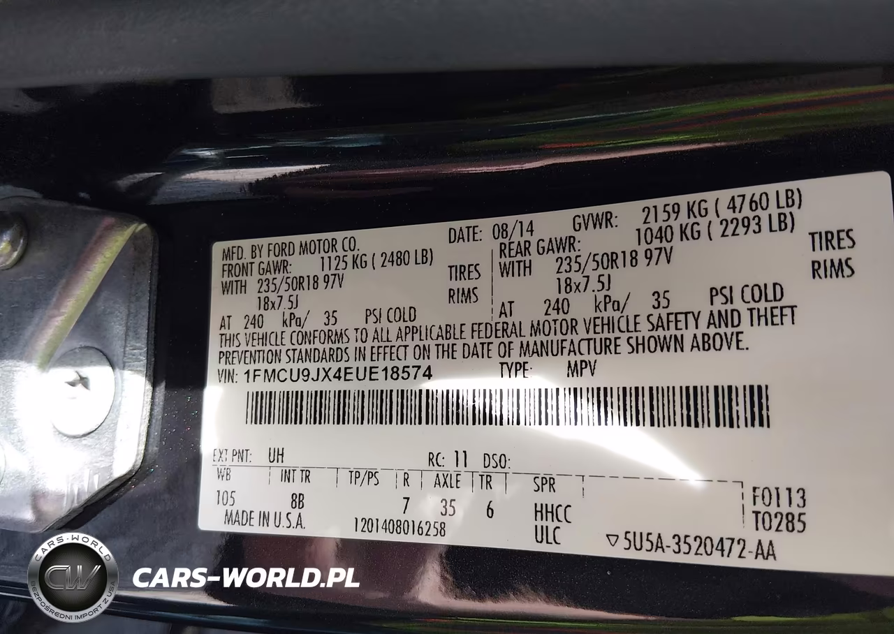 2014 Ford Escape Titanium VIN:1FMCU9JX4EUE18574 - 9