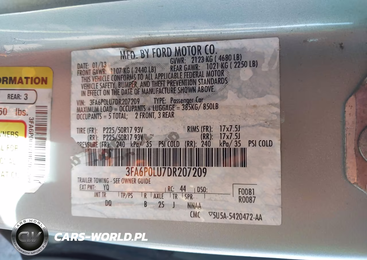 2013 Ford Fusion Hybrid Se VIN:3FA6P0LU7DR207209 - 9