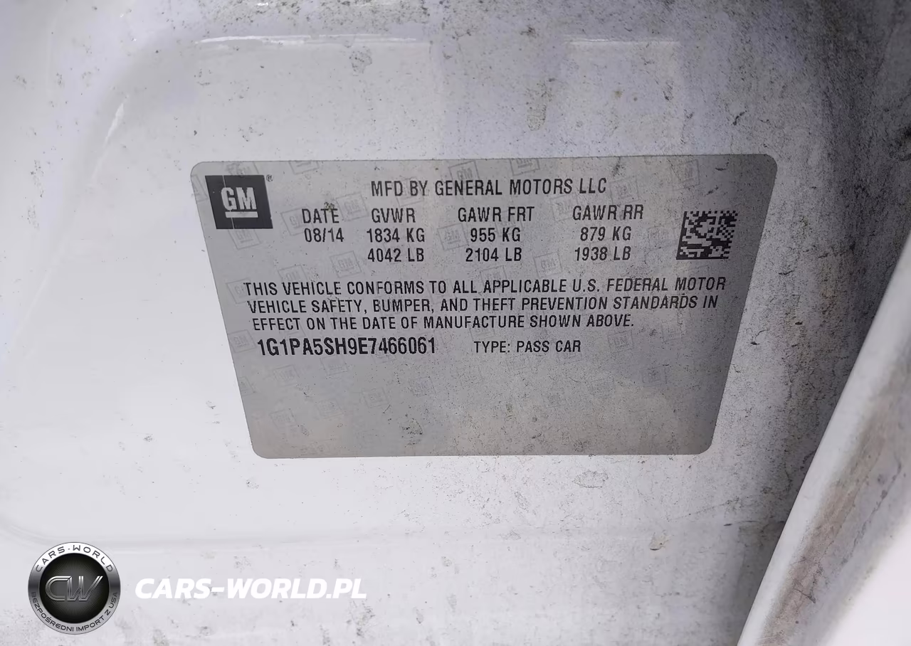 2014 Chevrolet Cruze Ls Auto VIN:1G1PA5SH9E7466061 - 9