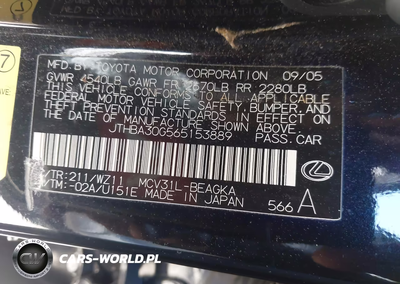 2006 Lexus Es 330 VIN:JTHBA30G565153889 - 9