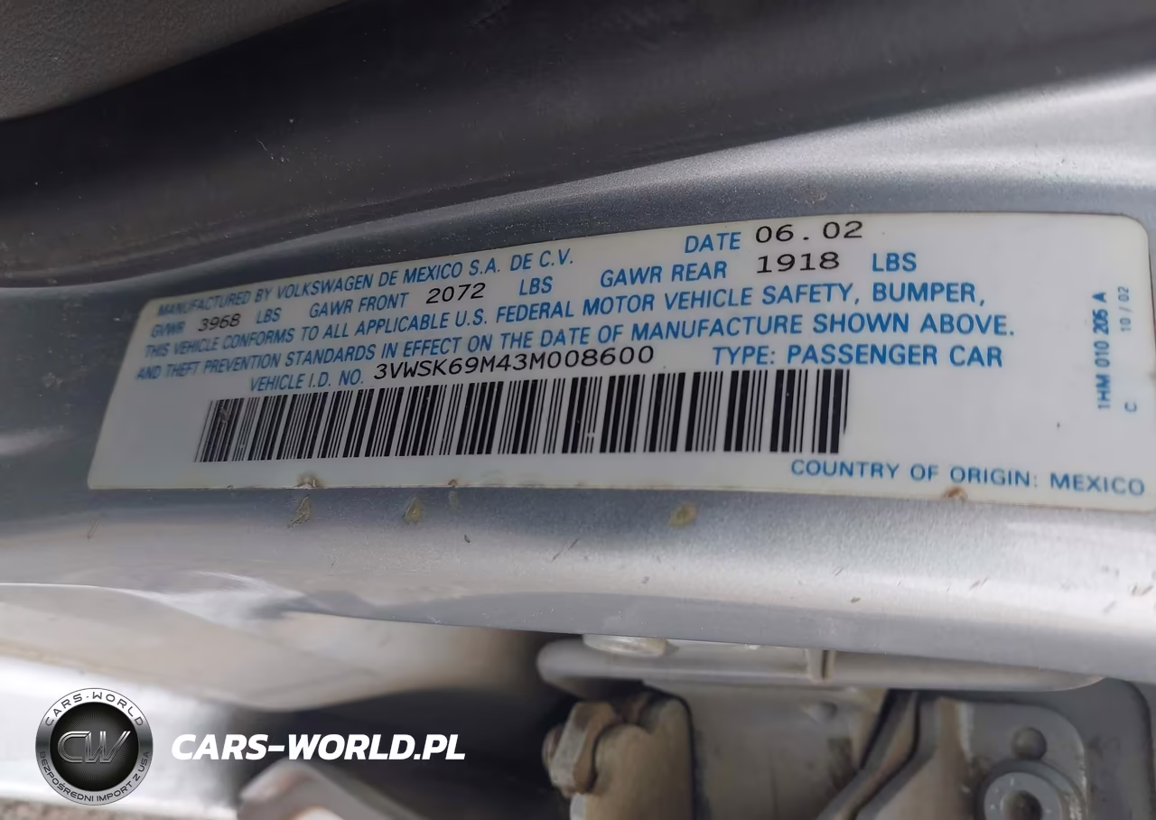 2003 Volkswagen Jetta Gls 2.0L VIN:3VWSK69M43M008600 - 9