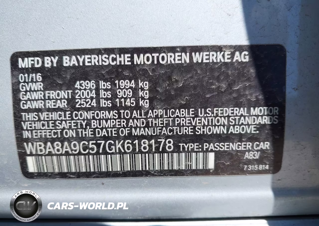 2016 BMW 320I VIN:WBA8A9C57GK618178 - 9