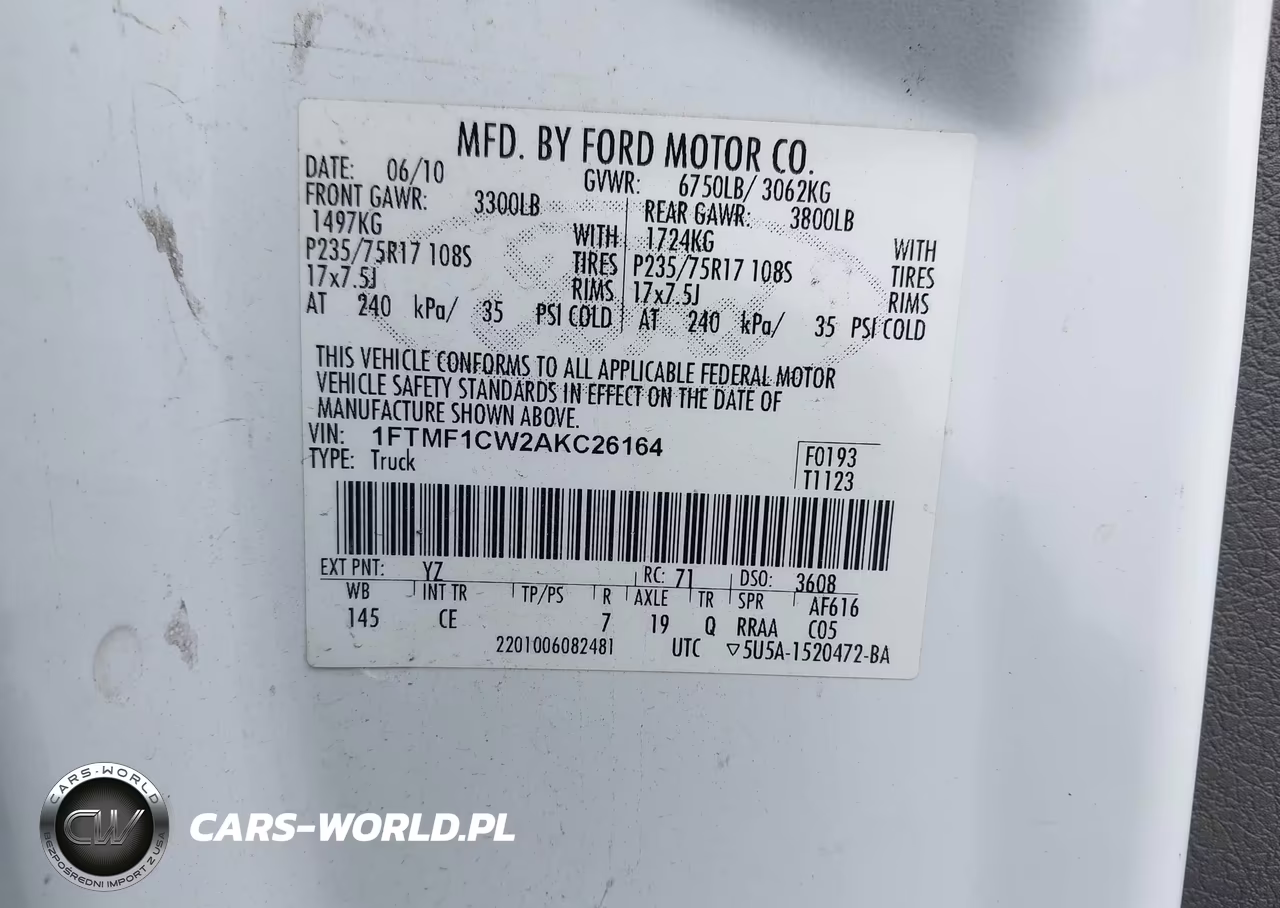 2010 Ford F-150 Stx-Xl-Xlt VIN:1FTMF1CW2AKC26164 - 9