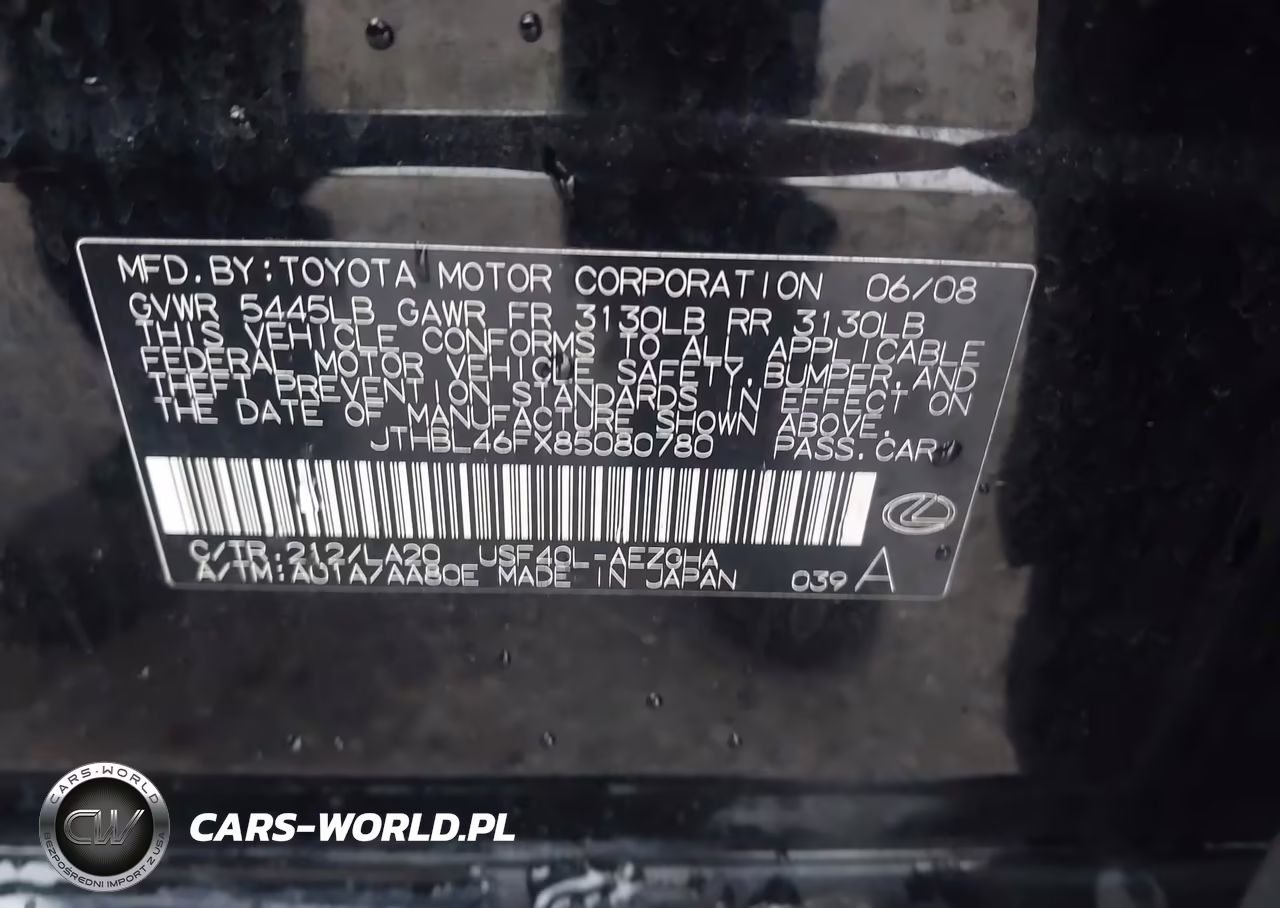 2008 Lexus Ls 460 VIN:JTHBL46FX85080780 - 9