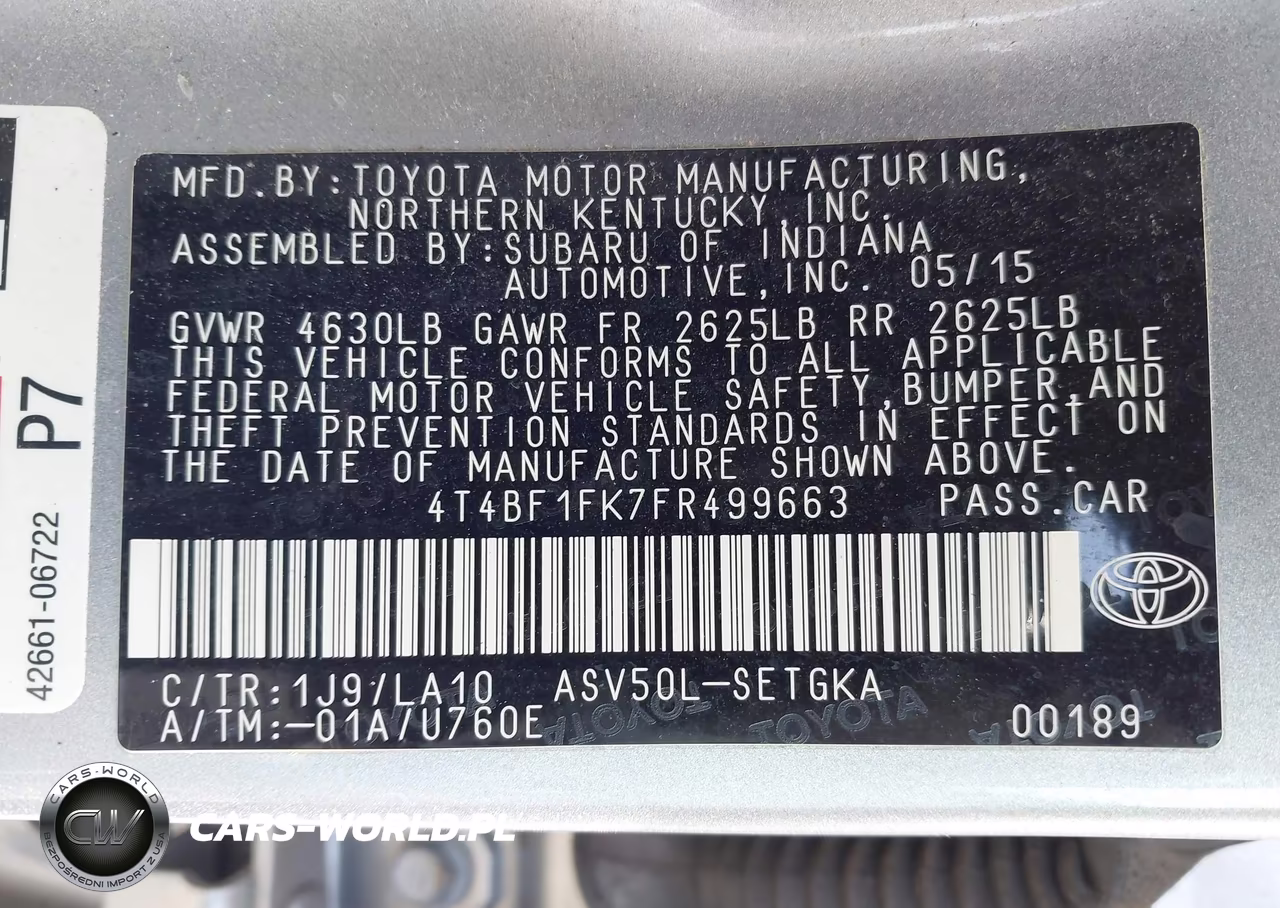 2015 Toyota Camry Le-Se-Xle-Xse VIN:4T4BF1FK7FR499663 - 9