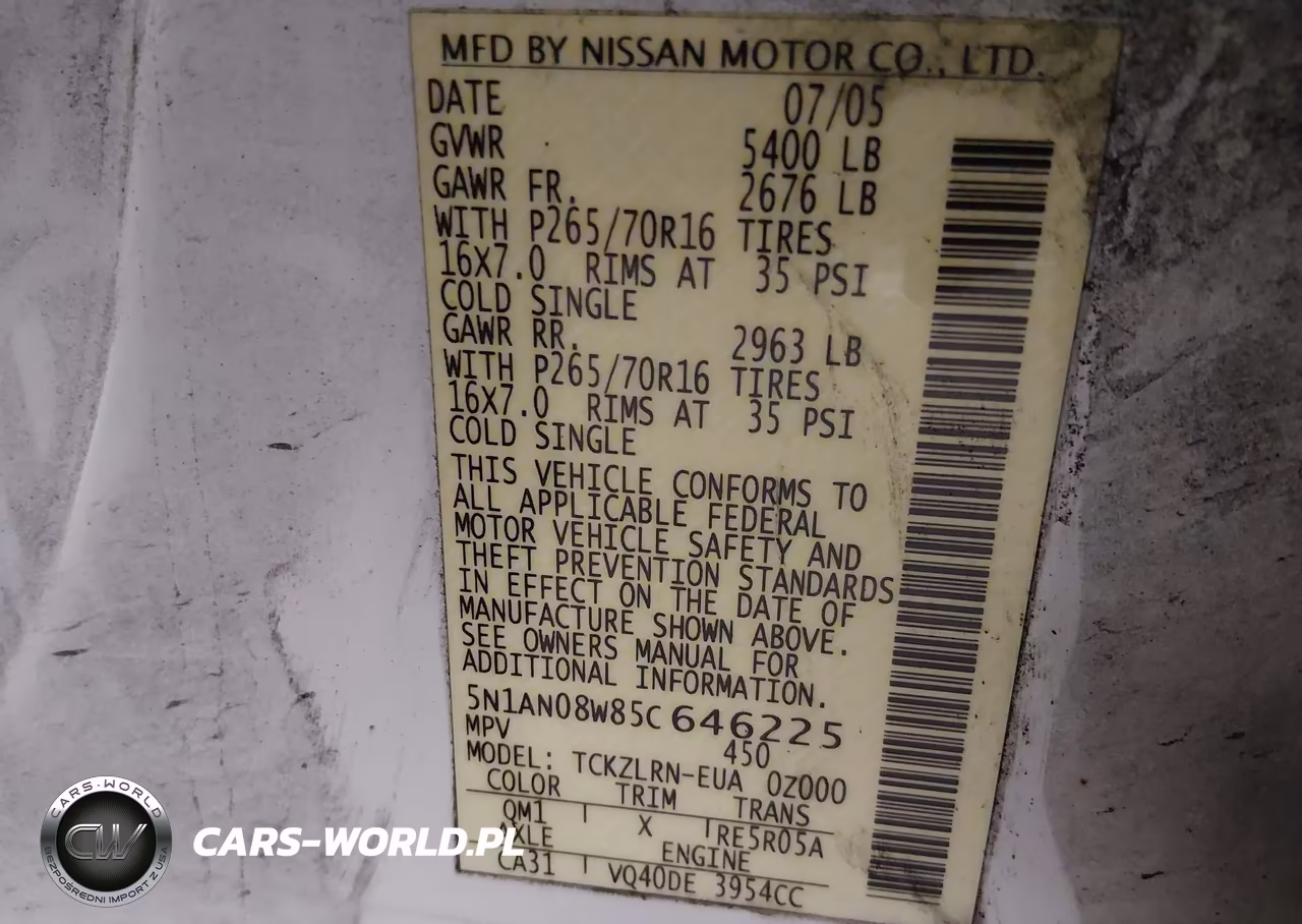 2005 Nissan Xterra S VIN:5N1AN08W85C646225 - 9