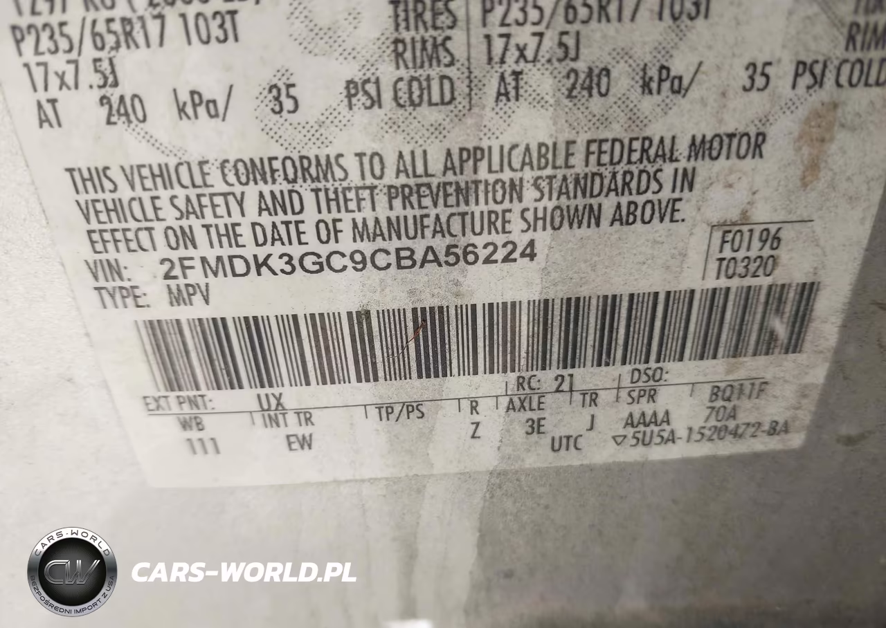 2012 Ford Edge Se VIN:2FMDK3GC9CBA56224 - 9